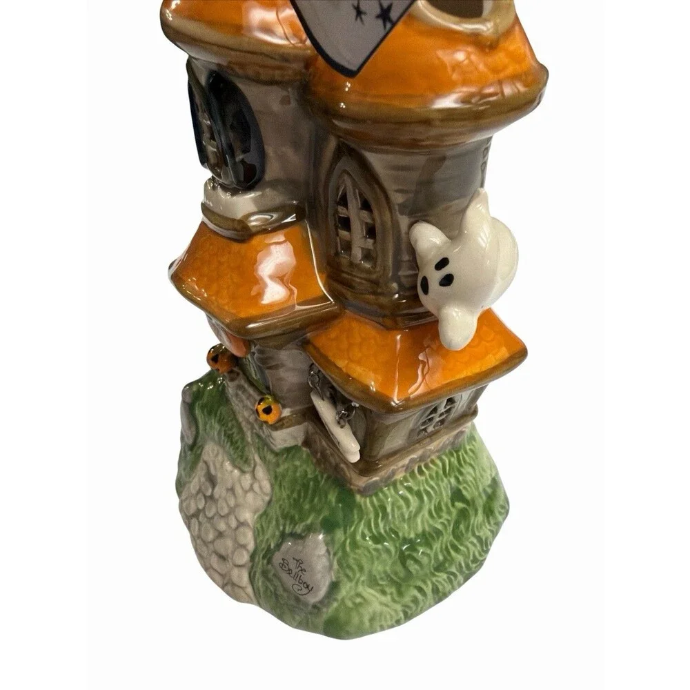 Blue Sky Clayworks Goldminc Halloween Howling Hills Hotel Tea Light House 10.5”